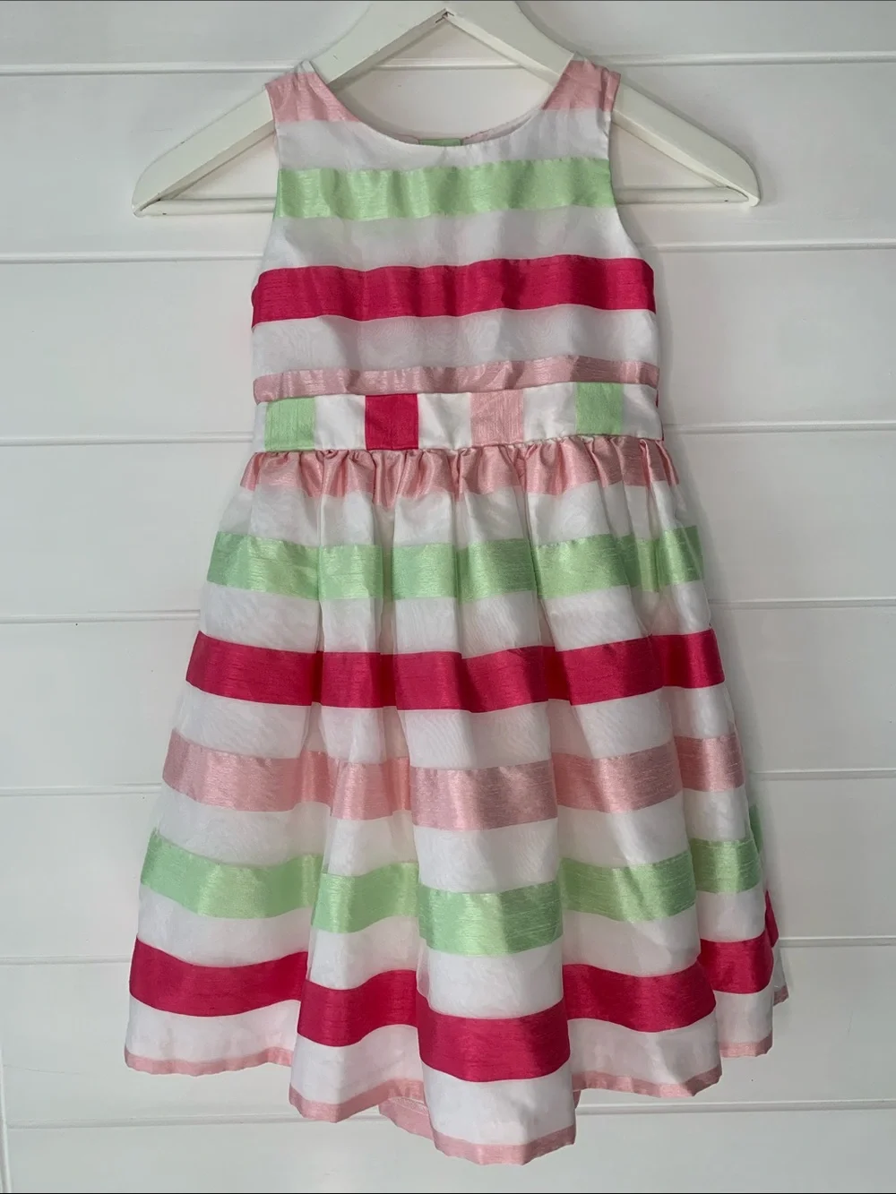 Gymboree Sleeveless Striped Party Dress - Hot Pink, Light Pink, Lime & White